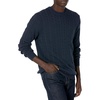 Amazon Essentials Men’s Crewneck Cable Cotton Pullover Sweater(Navy)