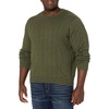 Amazon Essentials Men’s Crewneck Cable Cotton Pullover Sweater(Olive Heather)