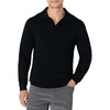 Amazon Essentials Men’s Long Sleeve Regular-Fit Knit Polo Sweater(Black)