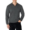 Amazon Essentials Men’s Long Sleeve Regular-Fit Knit Polo Sweater(Charcoal Heather)