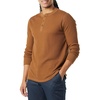 Amazon Essentials Men’s Long Sleeve Waffle Henley Shirt(Light Brown)