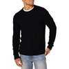 Amazon Essentials Mens Long-Sleeve 100% Cotton Fisherman Cable Crewneck Sweater(Black)