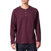 Amazon Essentials Men’s Long-Sleeve Henley Shirt(Burgundy)