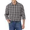 Amazon Essentials Men’s Long-Sleeve Regular-Fit Stretch Poplin Shirt(Gold/Navy  Check)