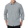 Amazon Essentials Men’s Long-Sleeve Regular-Fit Stretch Poplin Shirt(Navy  Awning Stripe)