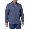 Amazon Essentials Men’s Long-Sleeve Regular-Fit Stretch Poplin Shirt(Navy  Tonal Floral Print)