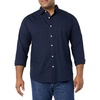Amazon Essentials Men’s Long-Sleeve Regular-Fit Stretch Poplin Shirt(Navy)