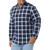 Amazon Essentials Men’s Long-Sleeve Regular-Fit Stretch Poplin Shirt(Navy/White  Buffalo Plaid)