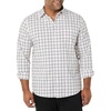 Amazon Essentials Men’s Long-Sleeve Regular-Fit Stretch Poplin Shirt(Pink/White  Buffalo Plaid)