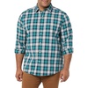 Amazon Essentials Men’s Long-Sleeve Regular-Fit Stretch Poplin Shirt(Teal/White  Plaid)