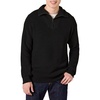Amazon Essentials Men’s Quarter-Zip Rib-Knit Relaxed-Fit Cotton Sweater(Black)