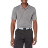 Amazon Essentials Men’s Regular Fit Golf Polo Shirt, Moisture-Wicking Quick Dry, Recycled Polyester, Short Sleeve(Medium Grey Heather White Stripe)