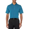 Amazon Essentials Men’s Regular Fit Golf Polo Shirt, Moisture-Wicking Quick Dry, Recycled Polyester, Short Sleeve(Teal Blue White Stripe)