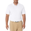 Amazon Essentials Men’s Regular Fit Golf Polo Shirt, Moisture-Wicking Quick Dry, Recycled Polyester, Short Sleeve(White)
