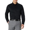 Amazon Essentials Men’s Regular Fit Long Sleeve Wrinkle Resistant Stretch Dress Shirt(Black)