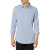 Amazon Essentials Men’s Regular Fit Long Sleeve Wrinkle Resistant Stretch Dress Shirt(Blue White Grid Check)
