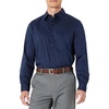 Amazon Essentials Men’s Regular Fit Long Sleeve Wrinkle Resistant Stretch Dress Shirt(Navy Geo Print)