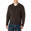 Amazon Essentials Men’s Regular-Fit Cotton Blend V-Neck Sweater(Charcoal Heather)