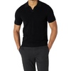 Amazon Essentials Men’s Regular-Fit Short-Sleeve Knit Polo Sweater, Breathable Cotton Nylon(Black)