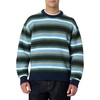Amazon Essentials Men’s Relaxed-Fit Faux Mohair Crewneck Pullover Sweater, Ribbed, Wool Blend, Heavyweight(Navy Blue Stripe Knit)