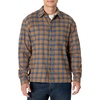 Amazon Essentials Men’s Relaxed-Fit Long-Sleeve Flannel Shirt with Button Front Closure, Spread Collar, Chest Pocket(Dark Khaki Blue Houndstooth Plaid)