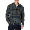 Amazon Essentials Men’s Relaxed-Fit Long-Sleeve Flannel Shirt with Button Front Closure, Spread Collar, Chest Pocket(Dark Olive Blue Simple Plaid)