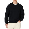 Amazon Essentials Men’s Relaxed-Fit Soft Cotton Blend Textured Crewneck Pullover Sweater, Ribbed(Black)
