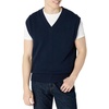 Amazon Essentials Men’s Relaxed-Fit V-Neck Sweater Vest, Pullover(Navy)