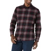 Amazon Essentials Men’s Slim-Fit Brushed Cotton Flannel Shirt, Long Sleeve Button Down Collared Plaid(Black Burgundy Plaid)