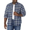 Amazon Essentials Men’s Slim-Fit Brushed Cotton Flannel Shirt, Long Sleeve Button Down Collared Plaid(Black Green White Plaid)