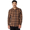 Amazon Essentials Men’s Slim-Fit Brushed Cotton Flannel Shirt, Long Sleeve Button Down Collared Plaid(Black Toffee Brown Buffalo Check)