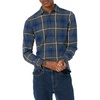 Amazon Essentials Men’s Slim-Fit Brushed Cotton Flannel Shirt, Long Sleeve Button Down Collared Plaid(Blue Charcoal Heather Plaid)