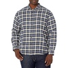 Amazon Essentials Men’s Slim-Fit Brushed Cotton Flannel Shirt, Long Sleeve Button Down Collared Plaid(Blue Gold White Plaid)