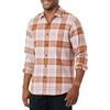 Amazon Essentials Men’s Slim-Fit Brushed Cotton Flannel Shirt, Long Sleeve Button Down Collared Plaid(Brown Lilac Plaid)