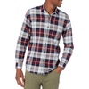 Amazon Essentials Men’s Slim-Fit Brushed Cotton Flannel Shirt, Long Sleeve Button Down Collared Plaid(Burgundy Grey Plaid)