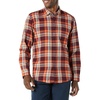 Amazon Essentials Men’s Slim-Fit Brushed Cotton Flannel Shirt, Long Sleeve Button Down Collared Plaid(Burgundy Orange White Plaid)