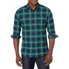 Amazon Essentials Men’s Slim-Fit Brushed Cotton Flannel Shirt, Long Sleeve Button Down Collared Plaid(Green Navy Plaid)