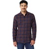 Amazon Essentials Men’s Slim-Fit Brushed Cotton Flannel Shirt, Long Sleeve Button Down Collared Plaid(Navy Chocolate Plaid)