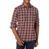 Amazon Essentials Men’s Slim-Fit Flannel Long-Sleeve Shirt, Two-Pocket, Plaid(Black Orange Plaid)