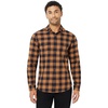 Amazon Essentials Men’s Slim-Fit Flannel Long-Sleeve Shirt, Two-Pocket, Plaid(Black Toffee Brown Buffalo Check)