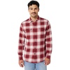 Amazon Essentials Men’s Slim-Fit Flannel Long-Sleeve Shirt, Two-Pocket, Plaid(Burgundy Shadow Plaid)