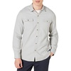 Amazon Essentials Men’s Slim-Fit Flannel Long-Sleeve Shirt, Two-Pocket, Plaid(Light Grey Heather)