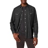 Amazon Essentials Men’s Slim-Fit Long-Sleeve Denim Western Style Cotton Shirt with Snap Buttons, Lightweight(Black)