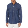 Amazon Essentials Men’s Slim-Fit Long-Sleeve Denim Western Style Cotton Shirt with Snap Buttons, Lightweight(Medium Blue)