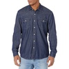 Amazon Essentials Men’s Slim-Fit Long-Sleeve Denim Western Style Cotton Shirt with Snap Buttons, Lightweight(Rinsed)