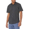 Amazon Essentials Men’s Slim-Fit Men’s Short Sleeve Collared Button Down Shirt(Black Floral)