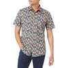 Amazon Essentials Men’s Slim-Fit Men’s Short Sleeve Collared Button Down Shirt(Dark Blue Pale Peach Pineapple)