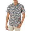 Amazon Essentials Men’s Slim-Fit Men’s Short Sleeve Collared Button Down Shirt(Navy Peach Pineapple Print)
