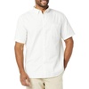 Amazon Essentials Men’s Slim-Fit Short Sleeve Stretch Oxford Shirt with Pocket(White)