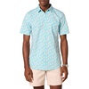 Amazon Essentials Men’s Slim-Fit Short-Sleeve Poplin Shirt(Aqua Blue)